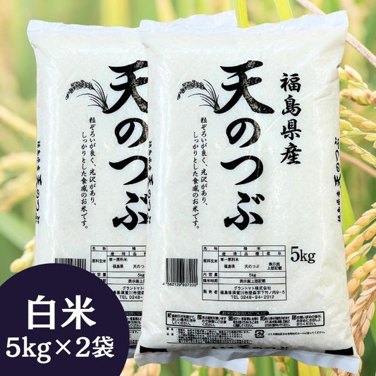 白米 福島県産天のつぶ 10kg(5kg×2袋) 福島県産 令和7年産【2～4営業日以内に発送】